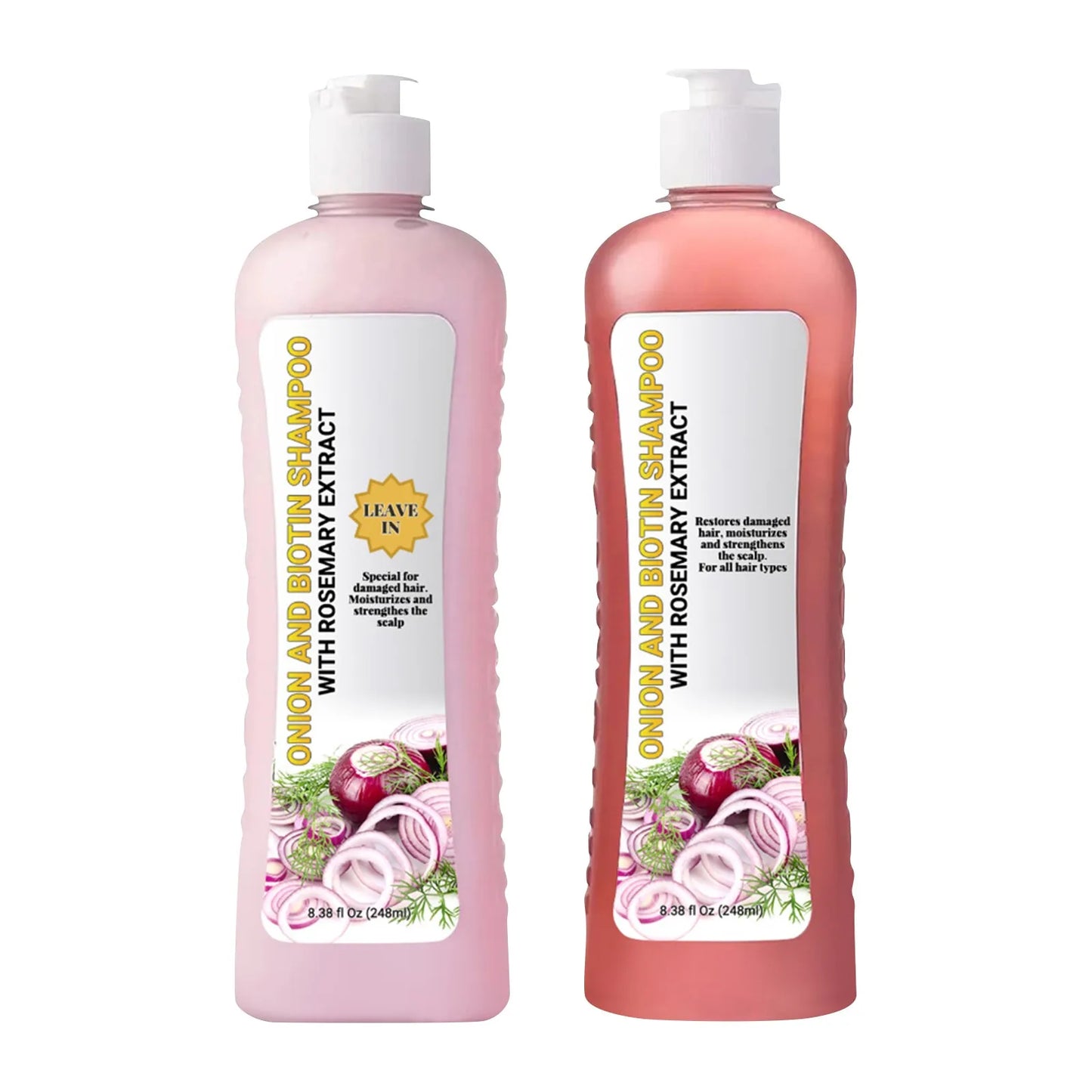 496Ml Onion Biotin and Rosemary Shampoo and Treatmentt Set Types Free Hair Shampoo Hair anti Shampo Conditioner Hair Silicone