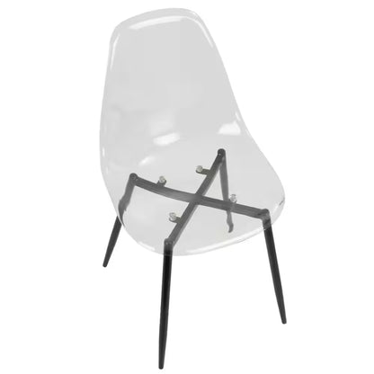 Clara Mid-Century Clear Acrylic and Walnut Modern Dining Chair (Set of 2)