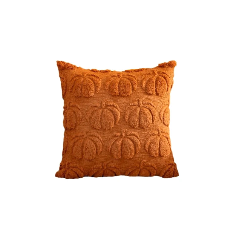 Fall Pillow Covers Fall Decorations Autumn Orange Pumpkin Throw Pillow Cases Soft Plush Faux Fur Wool Couch Cushion Case