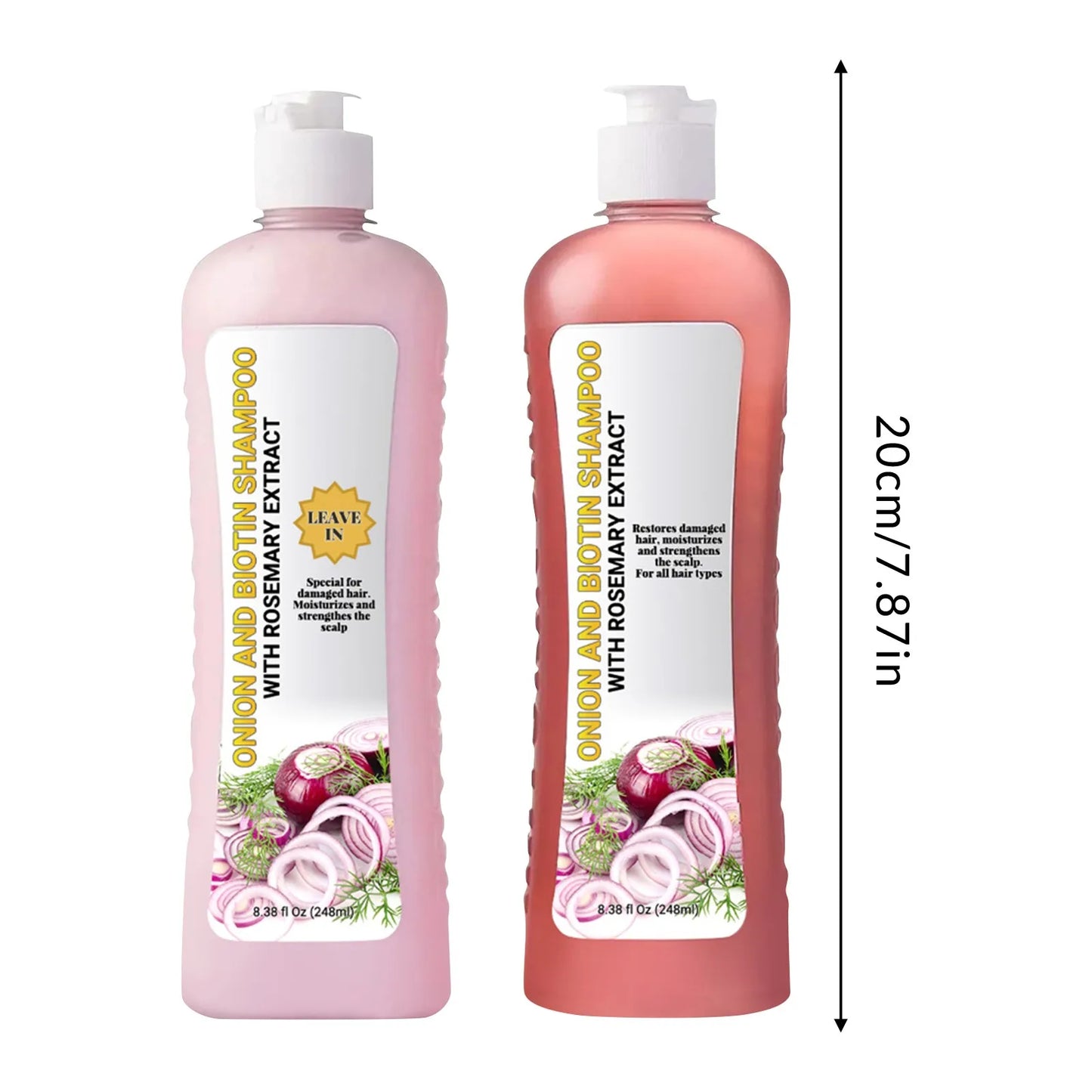 496Ml Onion Biotin and Rosemary Shampoo and Treatmentt Set Types Free Hair Shampoo Hair anti Shampo Conditioner Hair Silicone