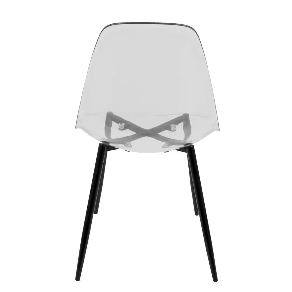 Clara Mid-Century Clear Acrylic and Walnut Modern Dining Chair (Set of 2)